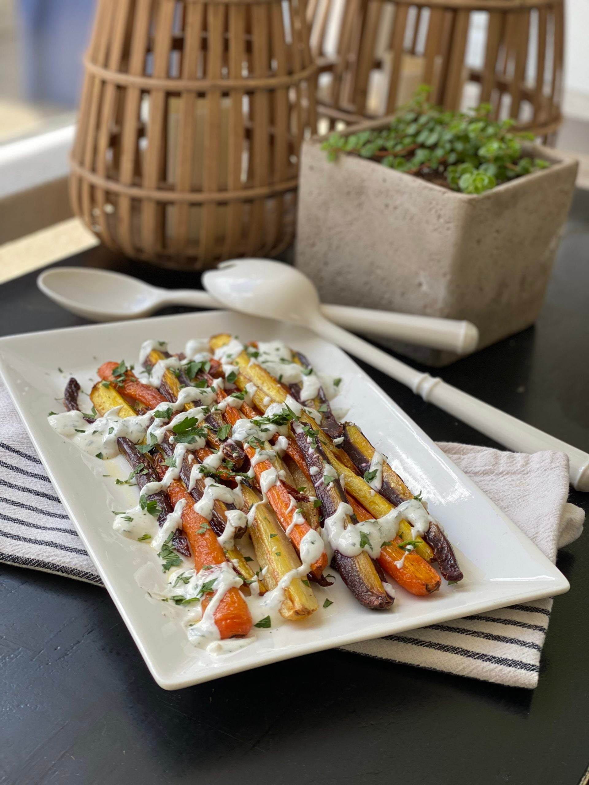 Roasted Carrots + Parsley-Yogurt Sauce