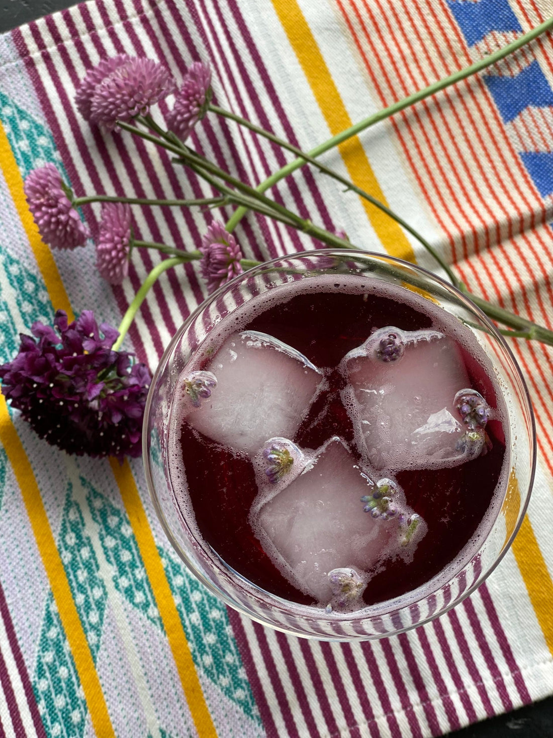From the Gardyn Kitchen: Tinto de Verano + Lavender Flower Ice Cubes