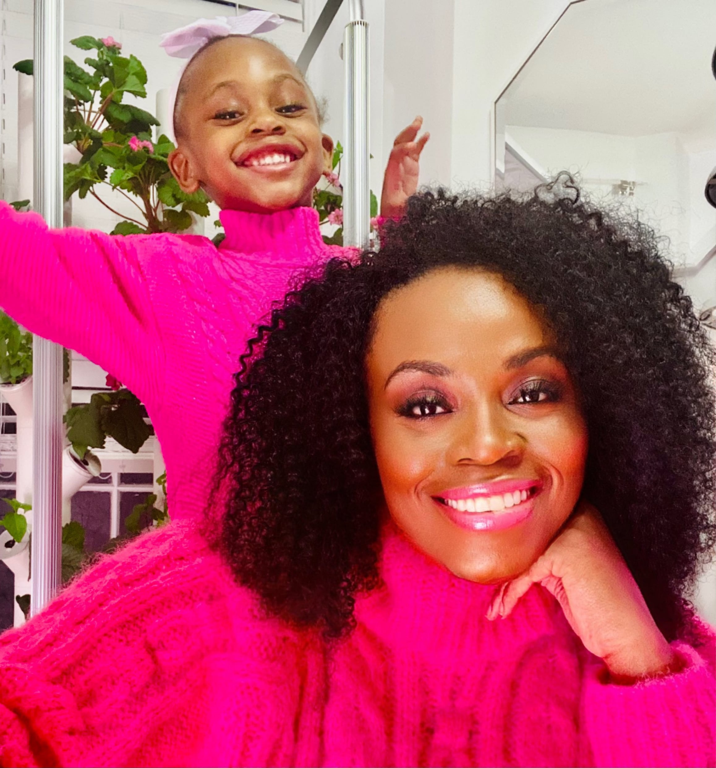 Gardyner and her young daughter in matching shirts