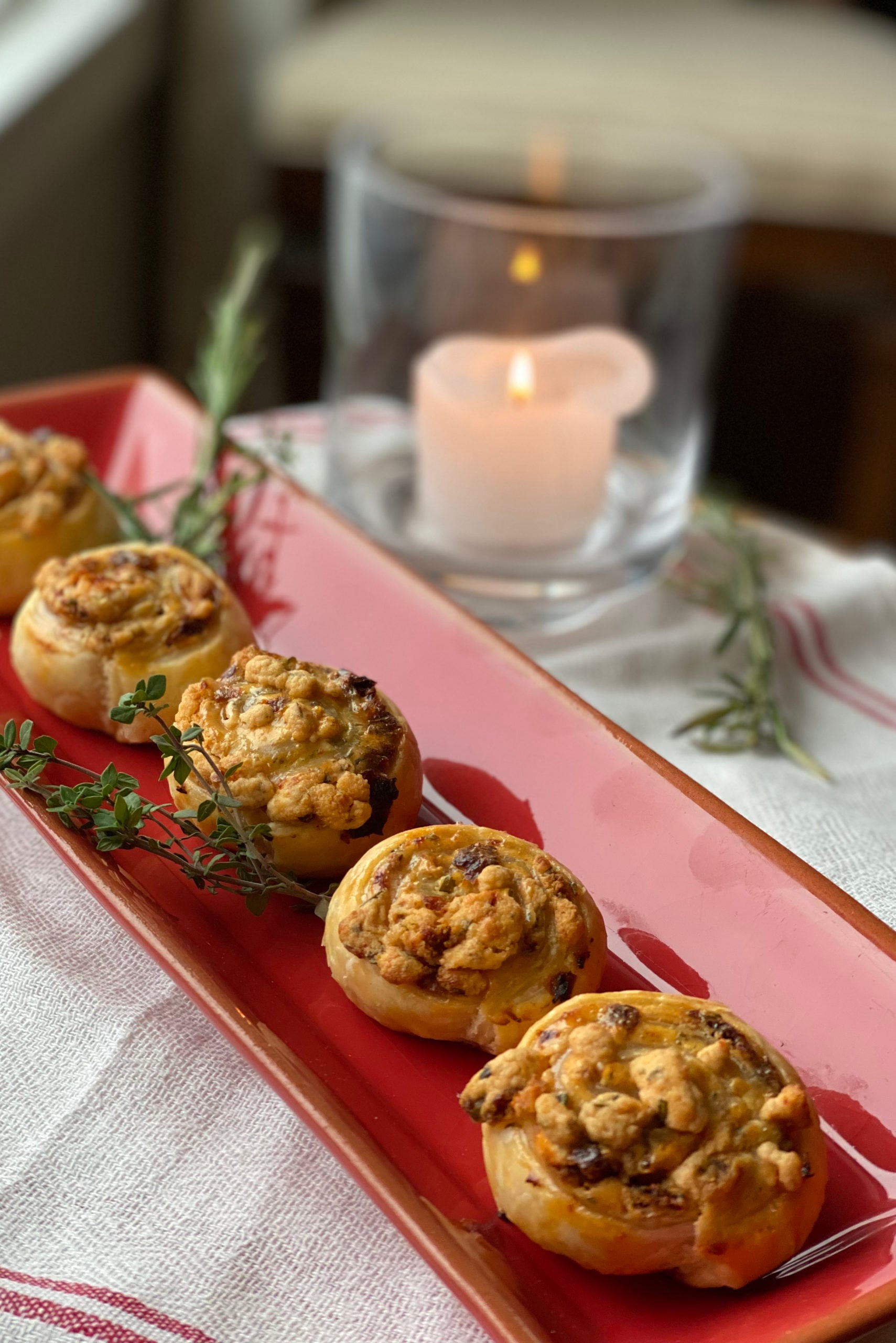 Close-up of holiday pinwheells