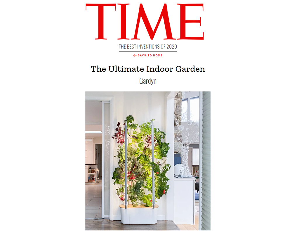Gardyn Named to TIME 100 Best Inventions of 2020 List