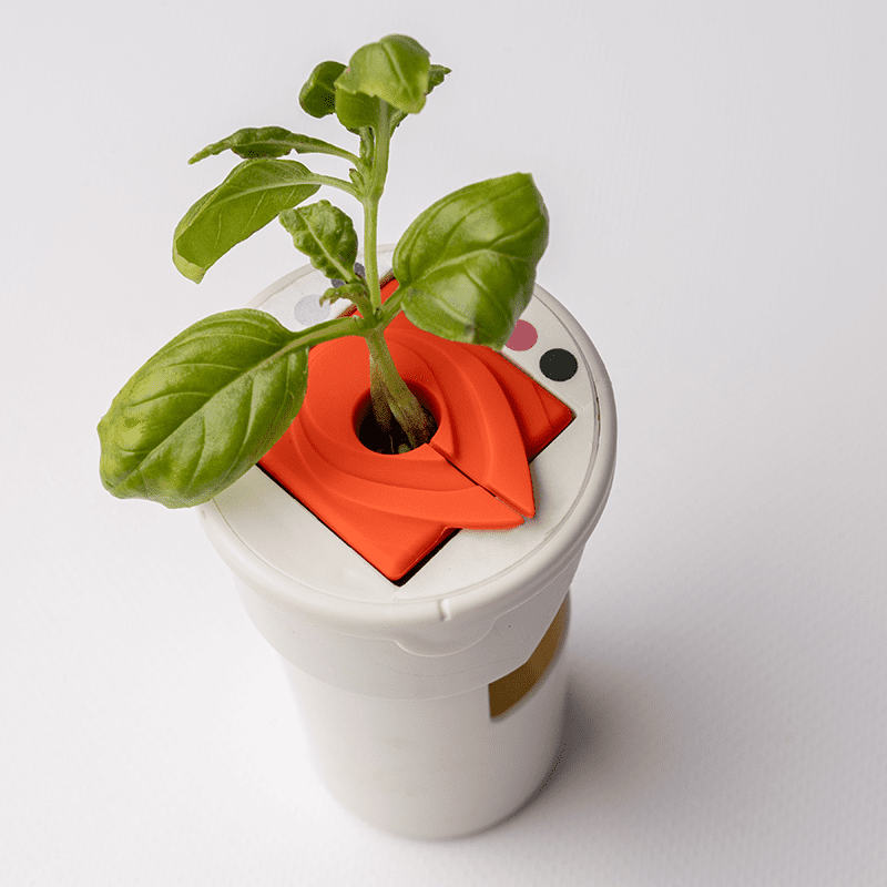 Gardyn yCover in orange silicone - light-blocking cover for yCube pods