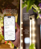 Gardyn Home 4.0 full-spectrum LED grow lights illuminating plants from above