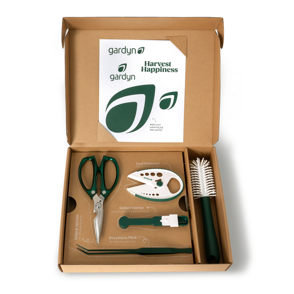 Gardyn Harvest Kit in canvas carrying case with harvesting and maintenance tools