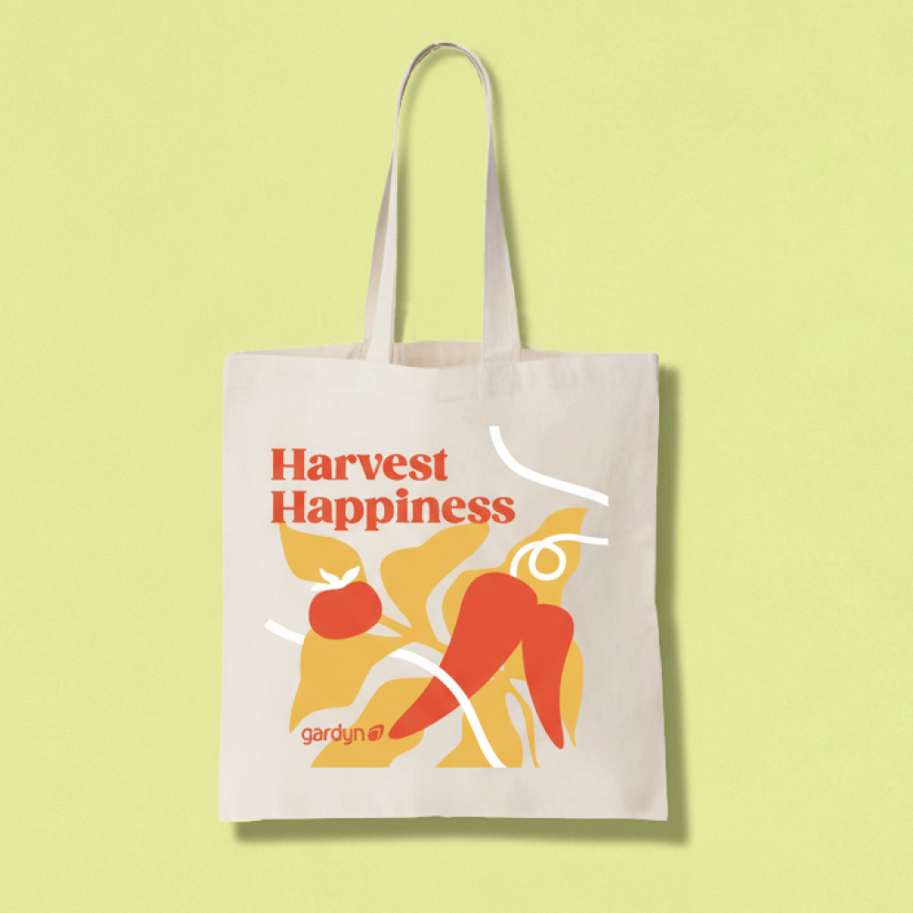 Gardyn Pepper Tote Bag with vibrant hot pepper illustration