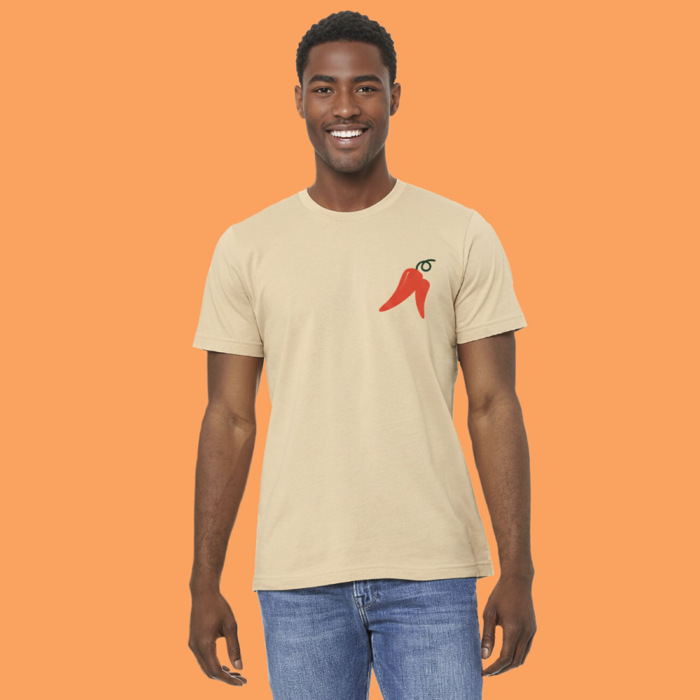 Gardyn Peppers T-Shirt with colorful chili pepper illustration