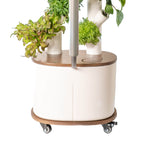 Gardyn Dolly dark bamboo rolling cart with locking rubber wheels
