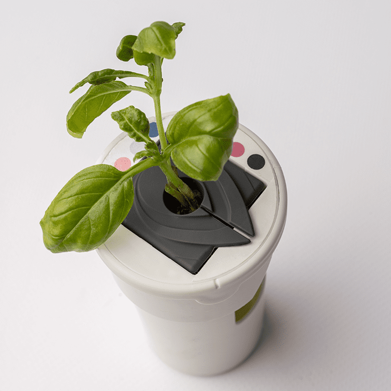 Gardyn yCover in dark grey silicone - blocks light to prevent algae on roots
