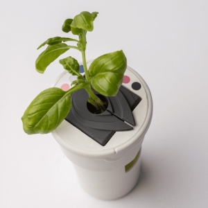 Gardyn yCover in dark grey silicone - blocks light to prevent algae on roots